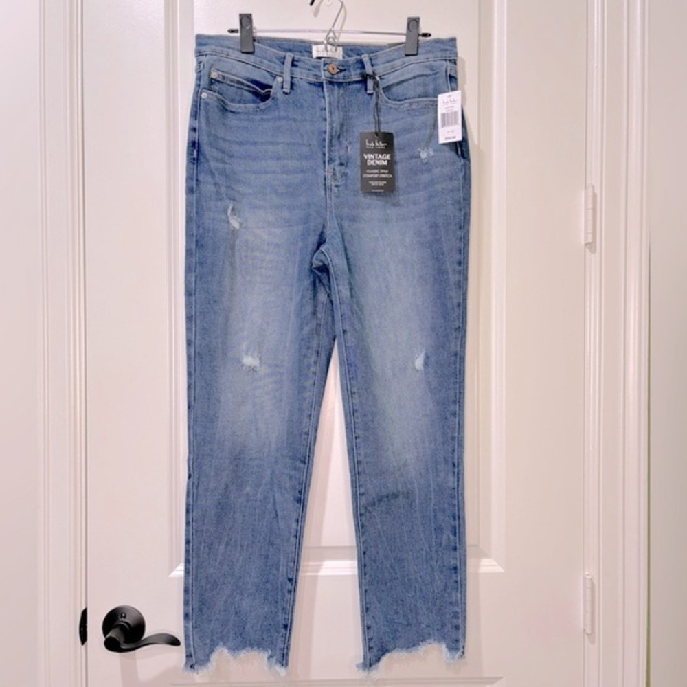 Nicole Miller Vintage Nomad Super High Rise Straight Jeans Size 12 NWT